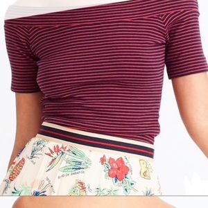 EUC J.Crew Factory Striped Off-the-Shoulder Top